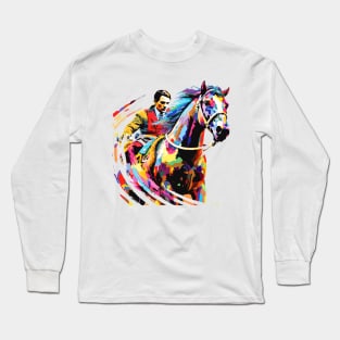 Horse Riding Sport Champion Competition Abstract Long Sleeve T-Shirt